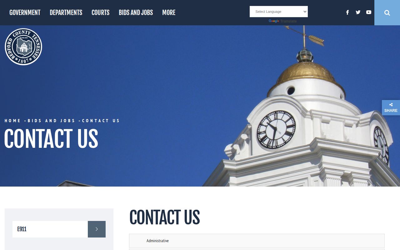 Bedford County Jail release records phone and administration contacts